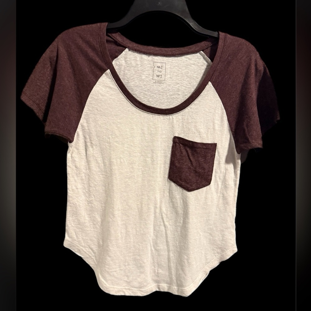 Pacsun Me to We White and Maroon Tee - Picture 2 of 4